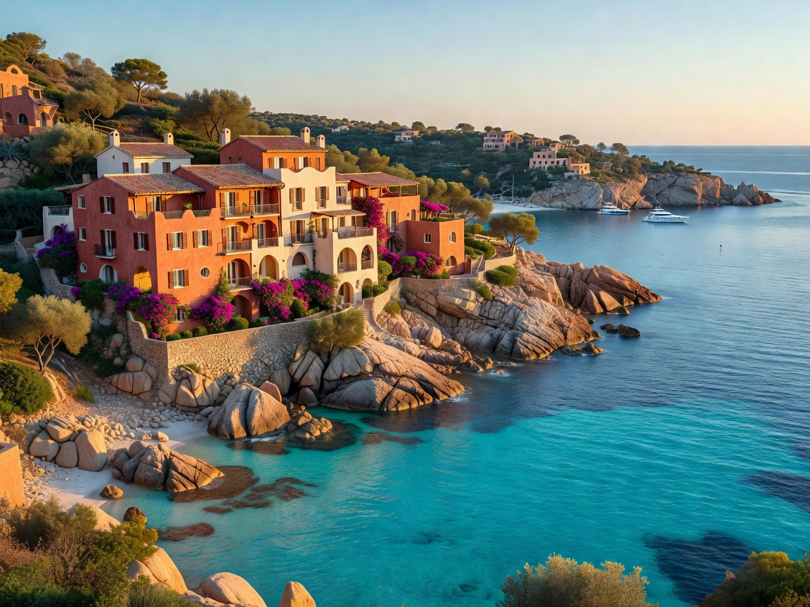 Hotel Cala di Volpe overlooking Costa Smeralda bay in Sardinia Italy
